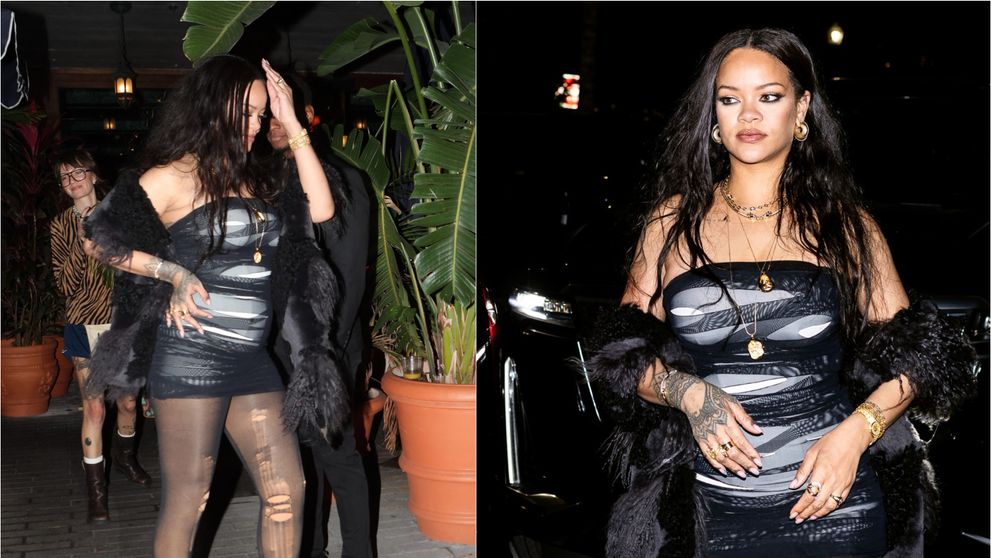 Fashionista adevărată sau lipsă totală de bun gust? Rihanna, într-o rochie din fâșii, cu dresul rupt: 