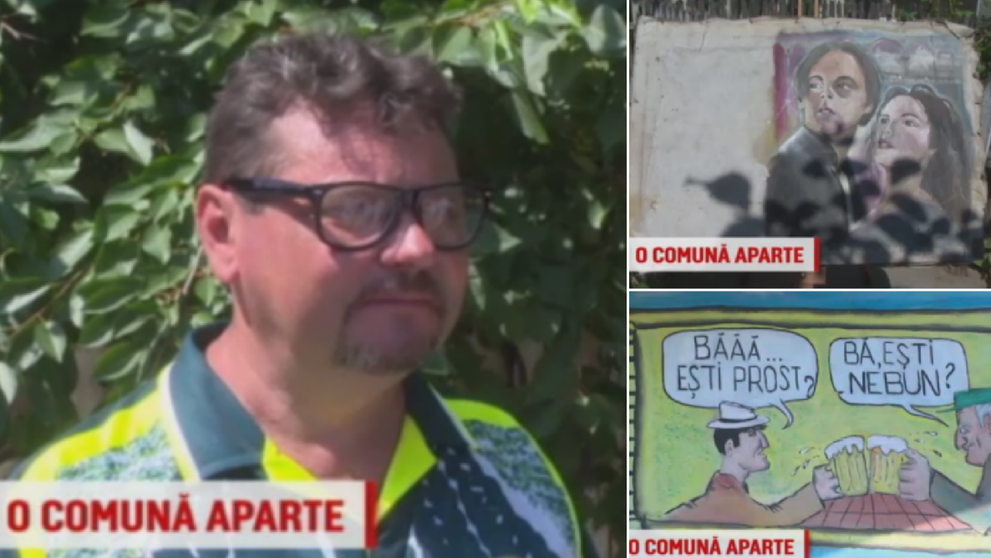 Un pictor dintr-un sat din Galati a ajuns celebru pentru desenele sale. Cum arata o scena copiata din Las Fierbinti