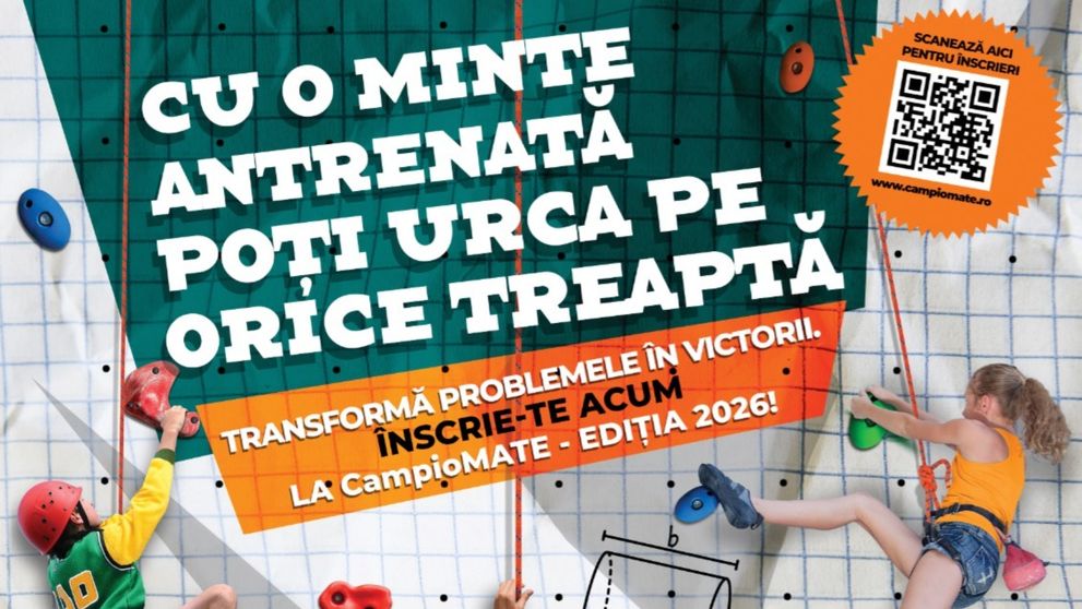 CampioMATE – Campionatul național de matematică pe echipe – a dat START ÎNSCRIERI pentru Ediția 2026 – un nou sezon în care elevii de gimnaziu își pot antrena mintea cu provocări matematice, împreună!