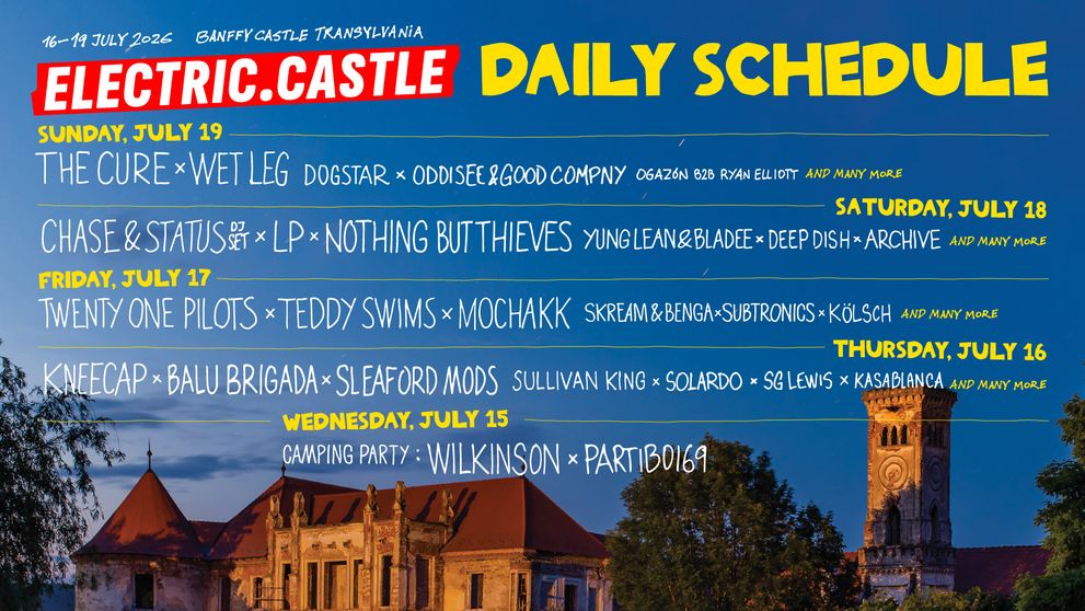 Program Electric Castle 2026. Vezi în ce zi vor urca pe scenă The Cure, twenty one pilots sau Teddy Swims