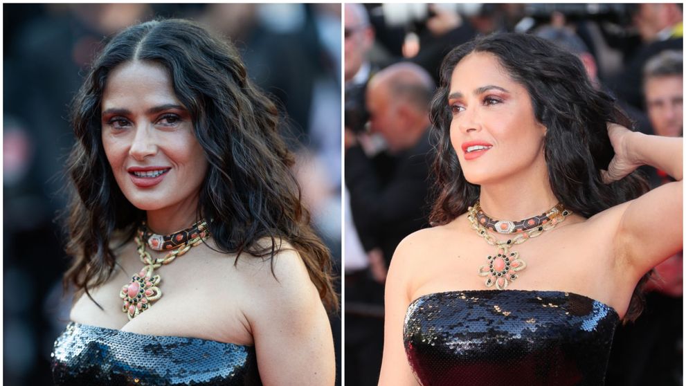 Încă o rochie neîncăpătoare pentru formele Salmei Hayek. Ținuta în care a fost ovaționată la Cannes