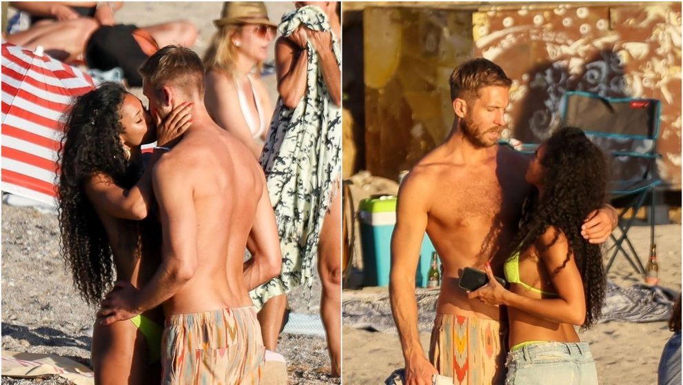 DJ-ul Calvin Harris, scene fierbinți cu iubita la plajă. Ipostazele incendiare în care i-au surprins paparazzii