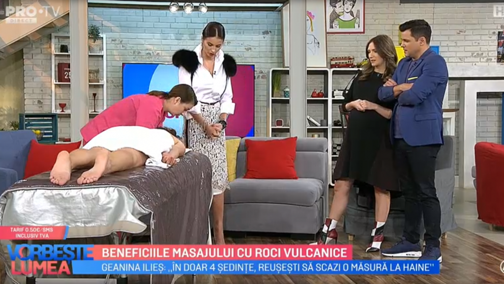 VIDEO Geanina Ilieș vorbește despre beneficiile masajului cu roci vulcanice