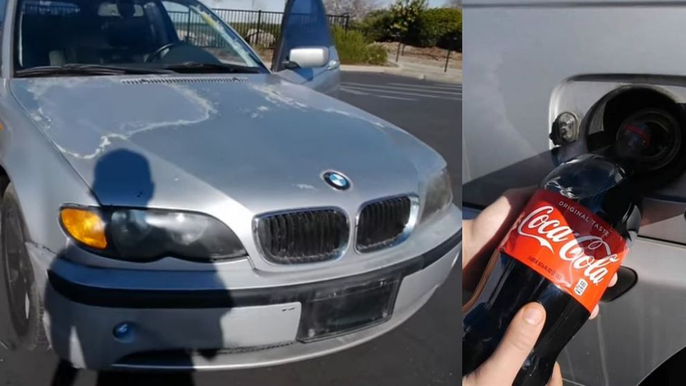 Ce se intampla cand pui 2 litri de Cola in loc de benzina intr-un BMW. VIDEO