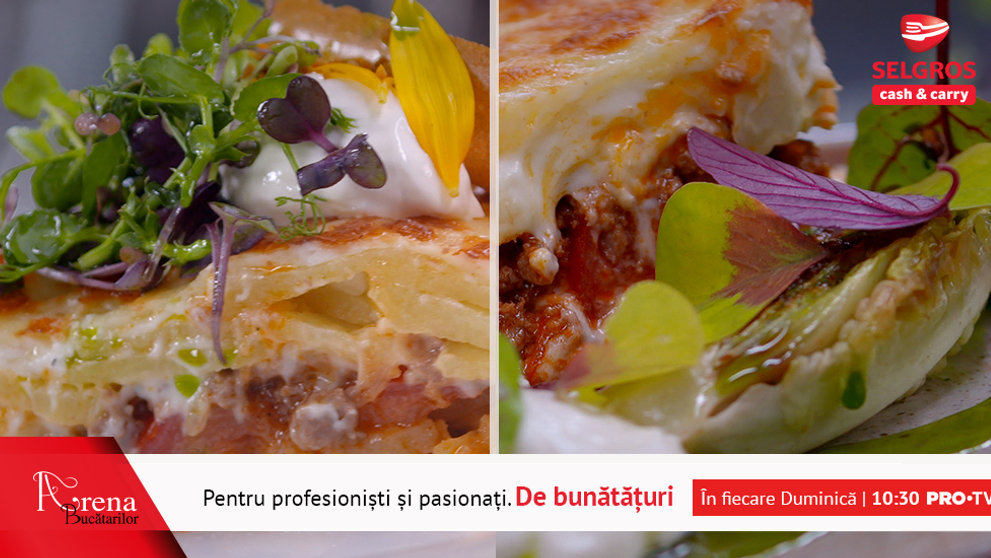 Rețeta săptămânii: Musaca de cartofi (sau de conopidă) cu carne de vită, sos bechamel și cașcaval afumat
