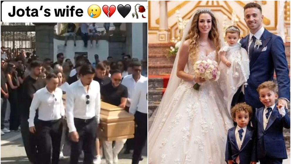 Primele imagini de la înmormântarea lui Diogo Jota. Soția lui a plâns în hohote lângă sicriul cu trupul neînsuflețit al jucătorului de la Liverpool. Imagini sfâșietoare