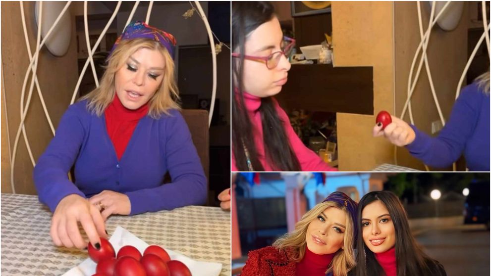 Loredana și fiica ei, ca două surori în noaptea Învierii: mama si fiica par de aceeași vârstă: “Ce frumoasă este fata!”