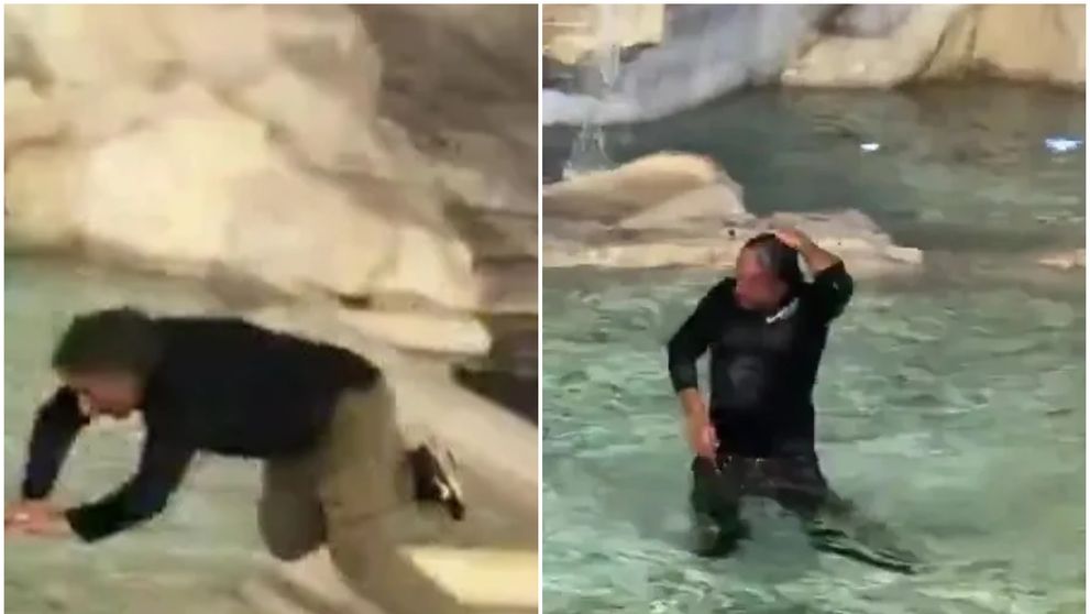 Ce a pățit un turist după ce s-a aruncat în celebra Fontana di Trevi din Roma. Momentul, filmat și distribuit masiv în mediul online