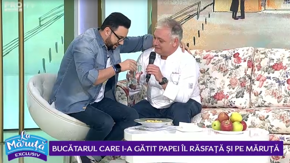 VIDEO Bucătarul care i-a gătit Papei îl răsfață și pe Cătălin Măruță