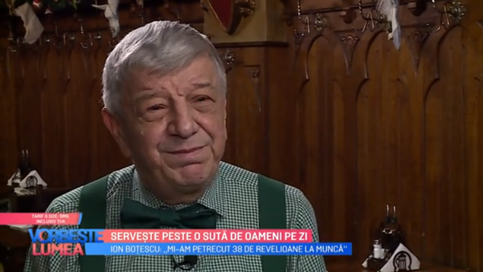 VIDEO Ion Boțescu, unul dintre cei mai longevivi ospătari din România