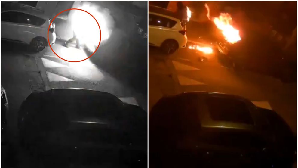 VIDEO Momentul terifiant în care un bărbat își dă foc în timp ce încearcă să incendieze o mașină! Totul a fost surprins pe camerele de supraveghere