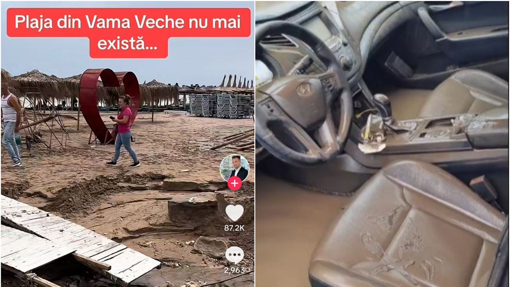 Imagini șocante! Cum arată plaja din Vama Veche după cea mai mare furtună din ultimii ani