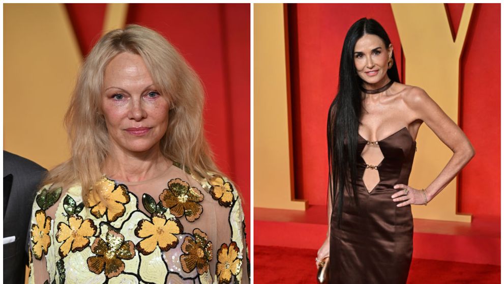 Demi Moore vs Pamela Anderson, diferență ca de la cer la pământ. Divele anilor ’90, apariții radical opuse la Oscar after Party