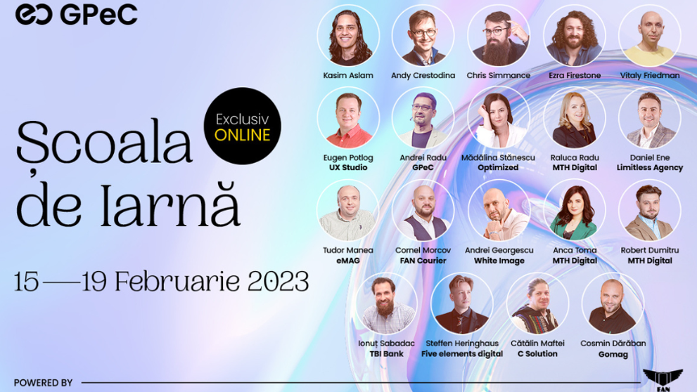 Școala de Iarnă GPeC 15-19 februarie: Cursuri intensive de E-Commerce & Digital Marketing cu traineri internaționali și români