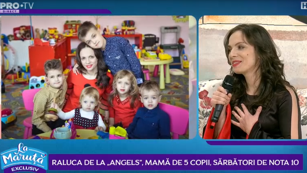 VIDEO Raluca de la Angels, mamă de 5 copii, sărbători de nota 10