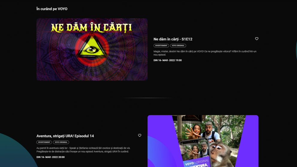 Rămâi la curent cu cel mai nou conținut disponibil pe VOYO cu pagina 