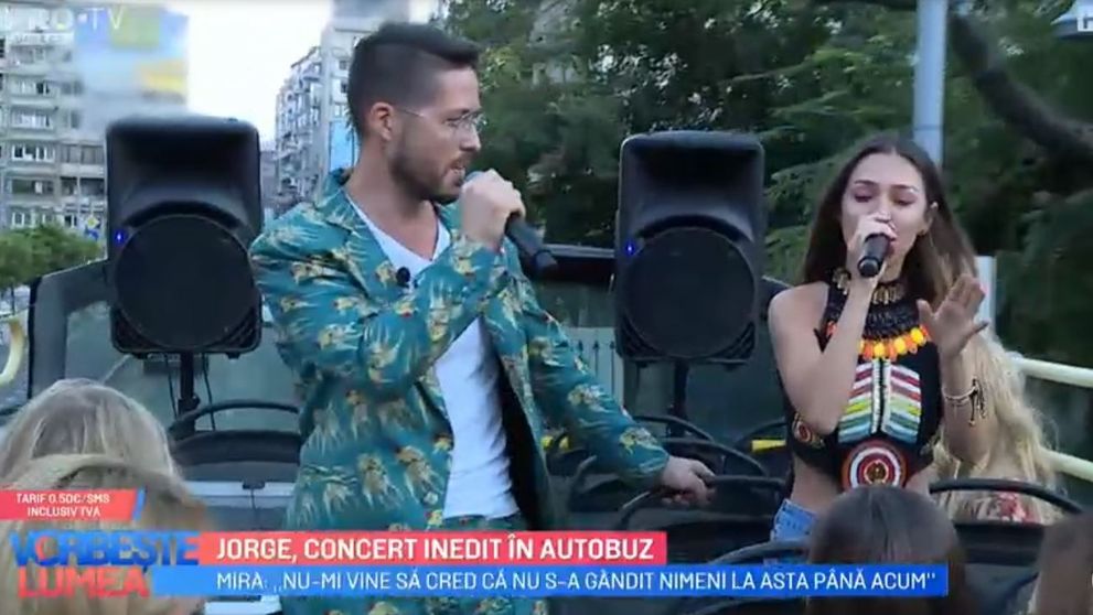 VIDEO Cântărețul Jorge a ținut un concert inedit într-un autobuz prin centrul capitalei!