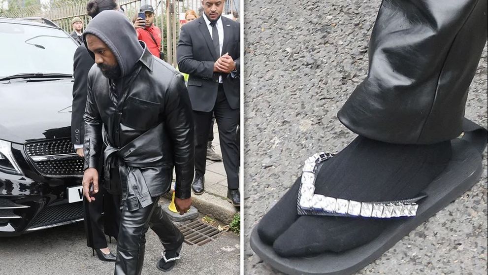 Kanye West, apariție excentrică la London Fashion Week: a purtat șlapi cu șosete