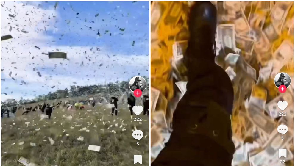 A plouat cu bani! Kazma, un influencer din Cehia, a aruncat din elicopter un milion de dolari, iar oamenii s-au grăbit să prindă cât mai multe bancnote