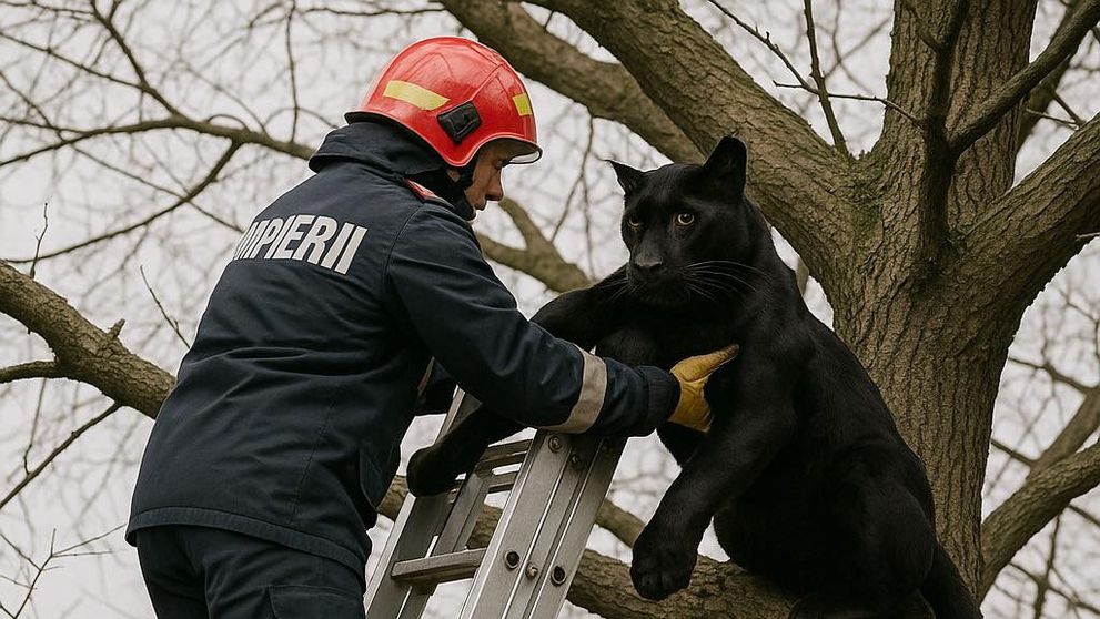 Pantera neagră „face ravagii” în România! A fost salvată de pompieri, a ajuns la Brașov și a trecut și pe la supermarket