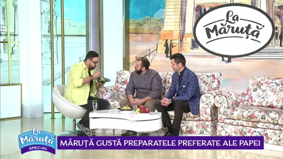 VIDEO Cătălin Măruță gustă preparatele preferate ale Papei