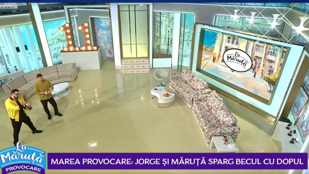 VIDEO Marea provocare: Jorge și Măruță sparg becul cu dopul