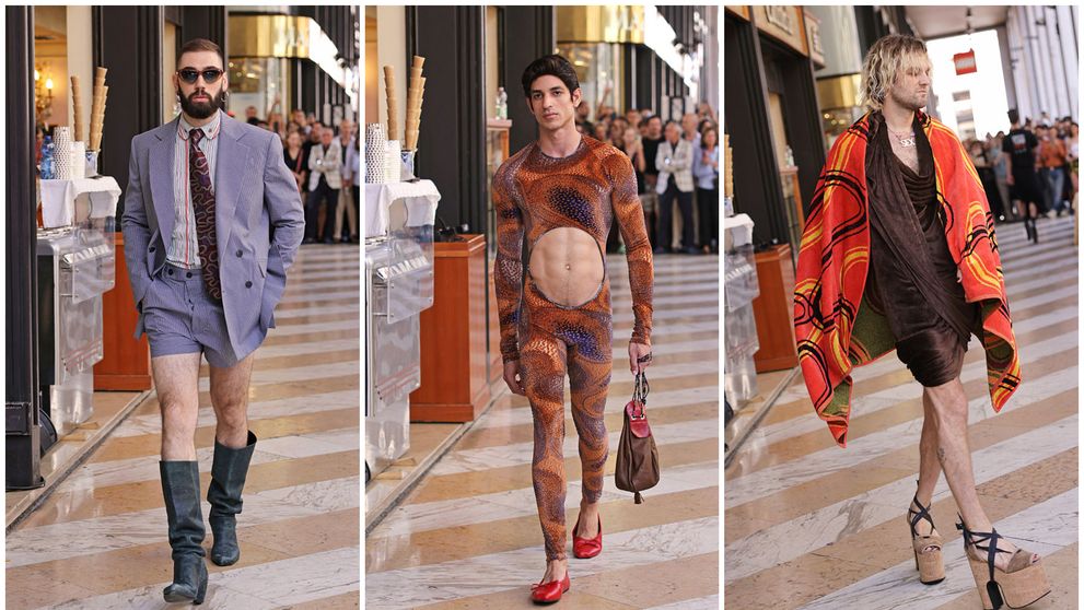 Noua colecție Vivienne Westwood, prezentată la Săptămâna Modei Masculine de la Milano, a stârnit valuri de ironii online: „Când crezi că nimic nu te mai poate surprinde în materie de modă”