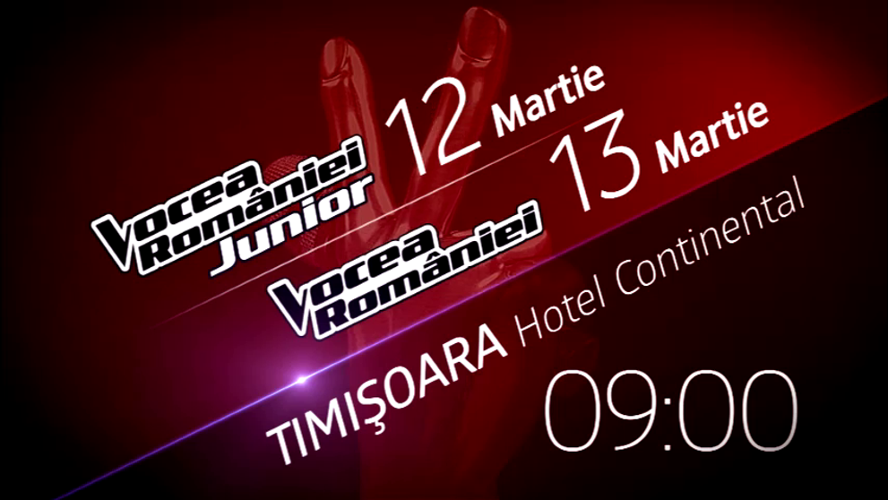 Preselectiile Vocea Romaniei Junior si Vocea Romaniei continua weekend-ul acesta la Timisoara!