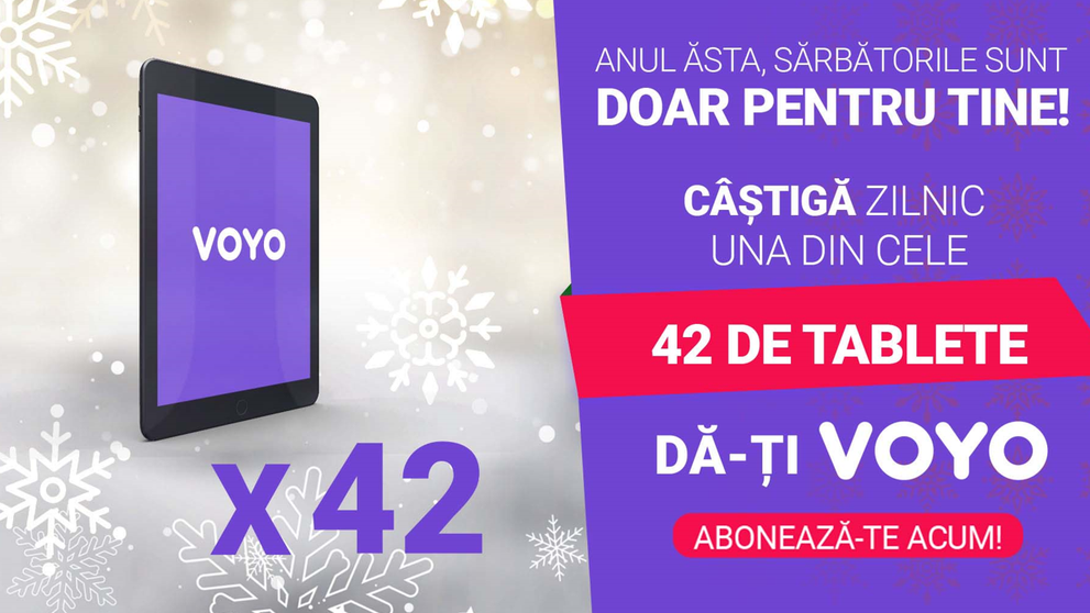 Concurs VOYO | Abonează-te acum și bucură-te de premii care-ți luminează Sărbătorile!