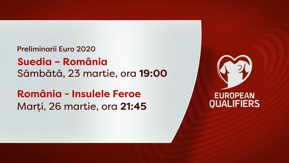 România începe campania de calificare pentru EURO 2020, în direct la PRO TV!
