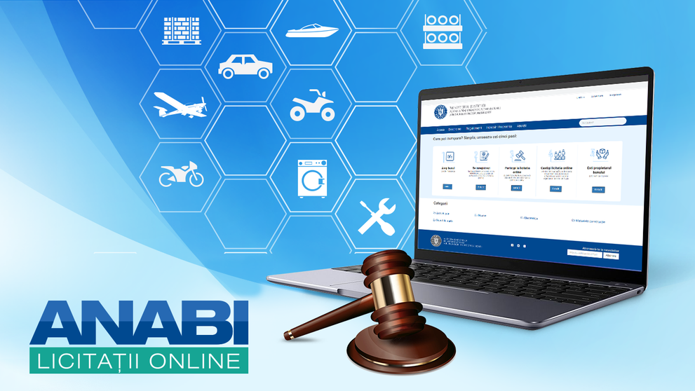 Mașini de lux și monede virtuale scoase la licitații de ANABI prin mijloace electronice