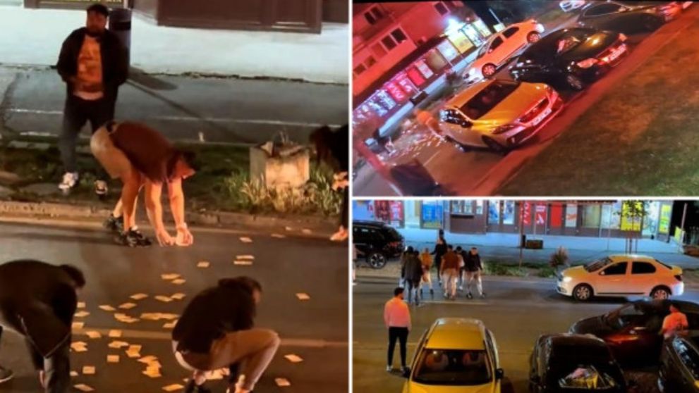 Ploaie de bani în Timișoara! O femeie a coborât dintr-o mașină și a aruncat pe jos 13.000 de euro FOTO