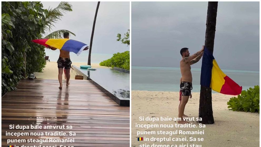 Artistul care a pus steagul României în fața cazării sale din Maldive: “Să se știe că aici stau românii!”