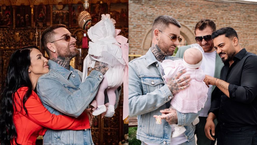 Jador și Cătălin Moroșanu, nași pentru fiica lui TJ Miles și a Franciscăi. Botez discret pentru micuța Clara Lia