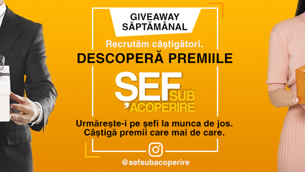 GIVEAWAY SĂPTĂMÂNAL Acceptă provocarea și câștigă un premiu surpriză de la Șef sub acoperire