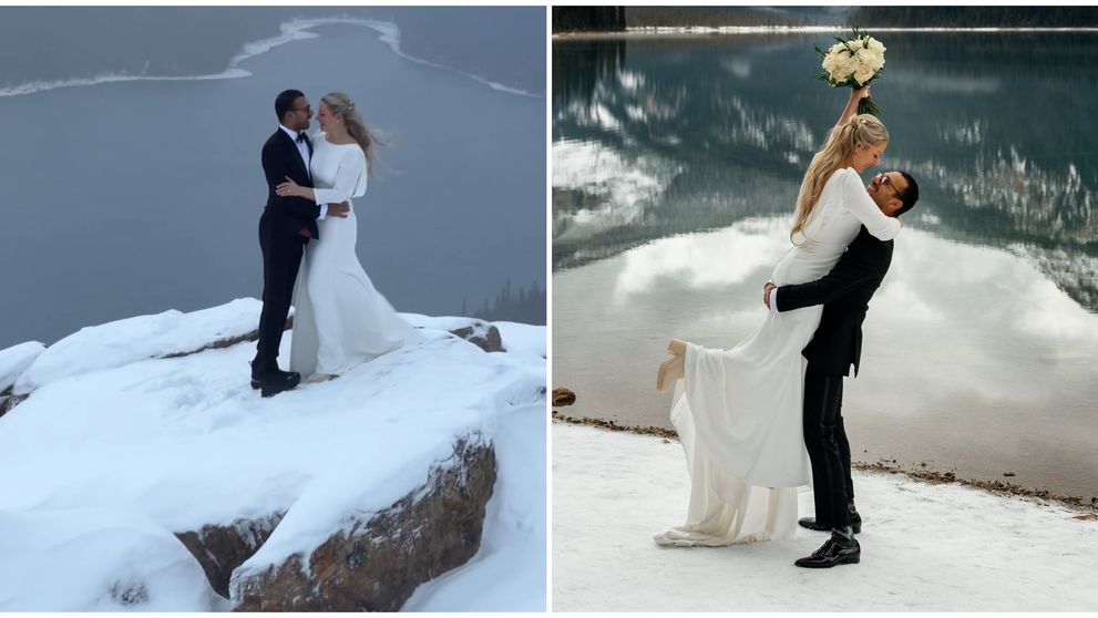 Nuntă la -2 grade Celsius pe vârful muntelui! Imaginile spectaculoase surprinse de fotografi cu cei mai curajoși miri au devenit virale