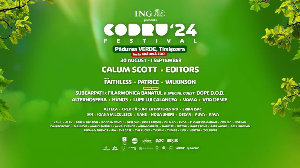 Începe CODRU Festival ‘24: Calum Scott, Editors, Patrice și mulți alții la Timișoara!