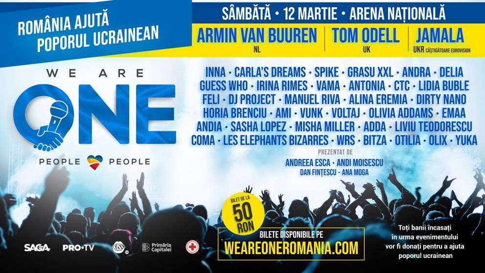 ENEX, cea mai importantă asociație a radiodifuzorilor comerciali din lume, va transmite pentru partenerii săi cel mai mare concert caritabil din România: We Are One!