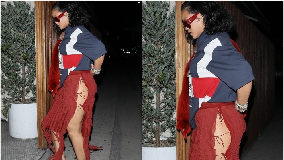 I s-a desfăcut fusta în public. Rihanna, la un pas de un accident vestimentar chiar în fața paparazzilor
