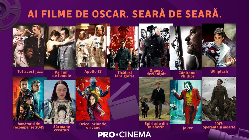 Pleiadă de filme de Oscar, în luna martie, la PRO CINEMA! De neratat: ”Inglourious Bastards”, ”Whiplash”, ”Poor Thing” și ”1917”