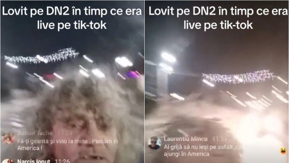 Un bărbat din Buzău a fost lovit de mașină în timp ce era într-o transmisiune live. Scene șocante din timpul accidentului! VIDEO