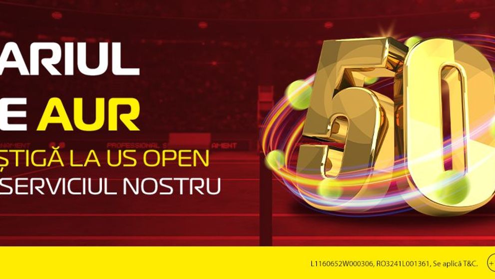 (P) La US Open câștigi la 50! Joci LIVE și ai premii nelimitate pentru biletele tale