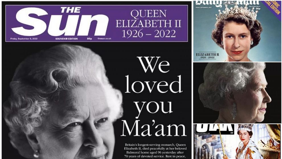 Moartea Reginei. Titlurile emoționante de pe prima pagină a ziarelor britanice