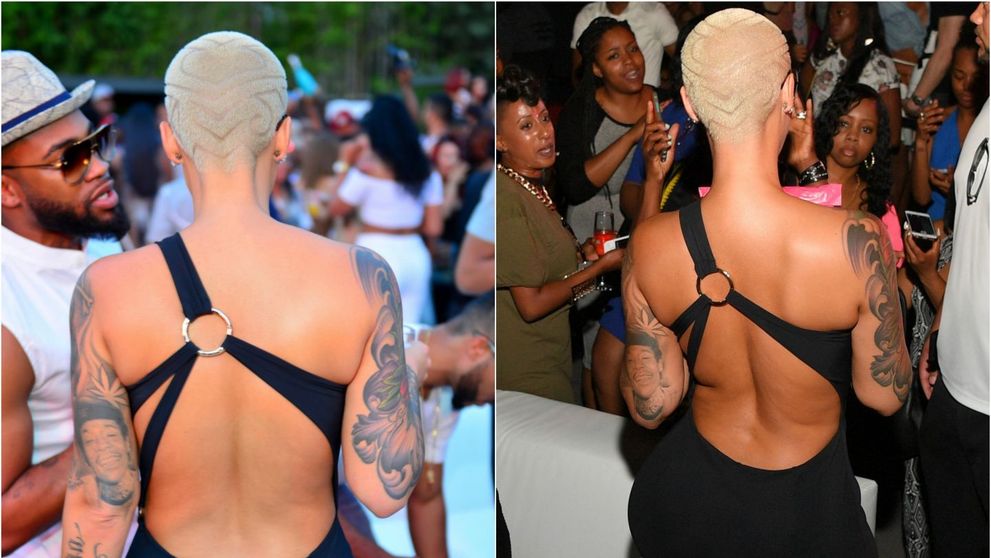 Amber Rose le-a oferit cea mai tare priveliste petrecaretilor dintr-un club. Cat de sexy e salopeta ei, vazuta din fata