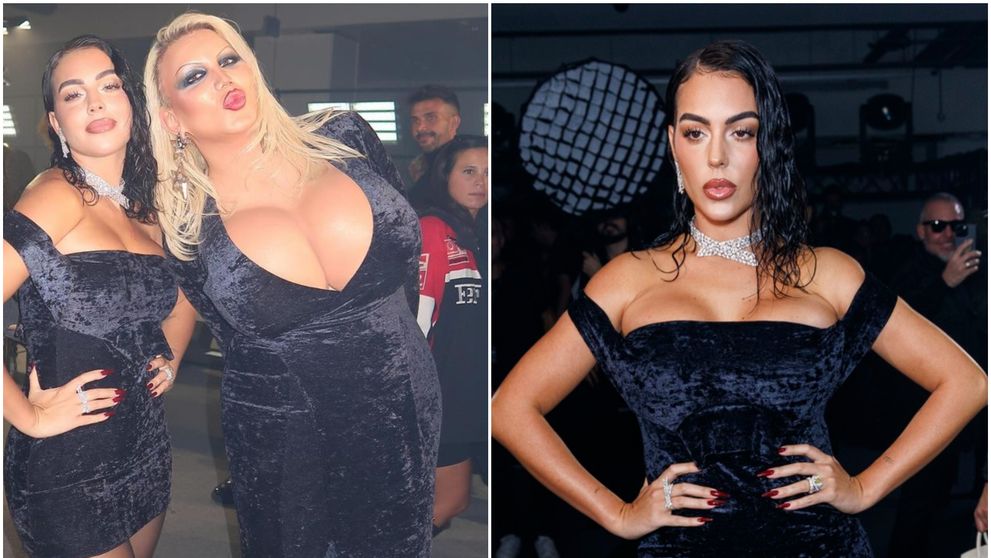Georgina Rodriguez, într-o rochie mult prea scurtă! A tras în continuu de ea ca să nu rămână descoperită în fața paparazzilor