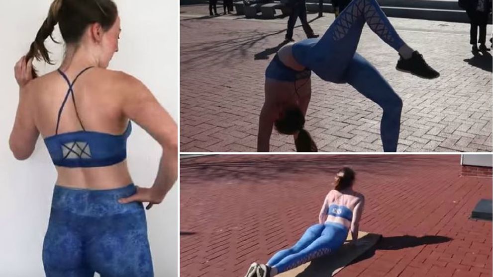 Credeau ca face yoga si nimeni nu a observat cu ce este imbracata
