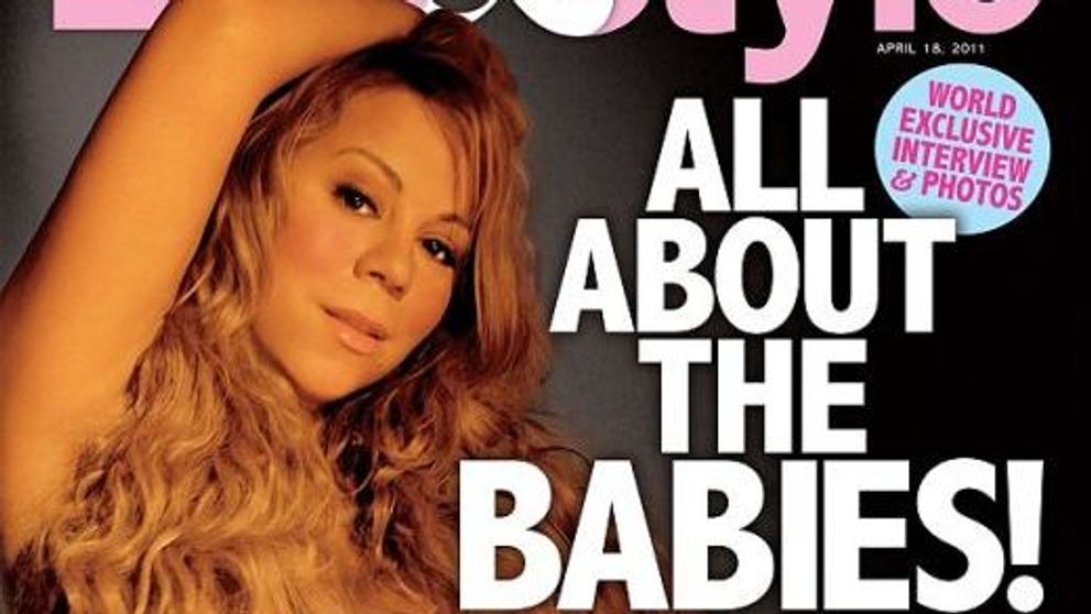 Mariah Carey, goala si insarcinata pe coperta unei reviste