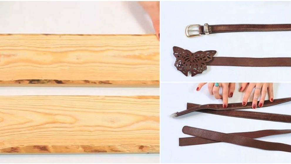 A taiat doua curele si le-a batut in cuie pe o scandura. Totul se transforma intr-un accesoriu fantastic pentru casa