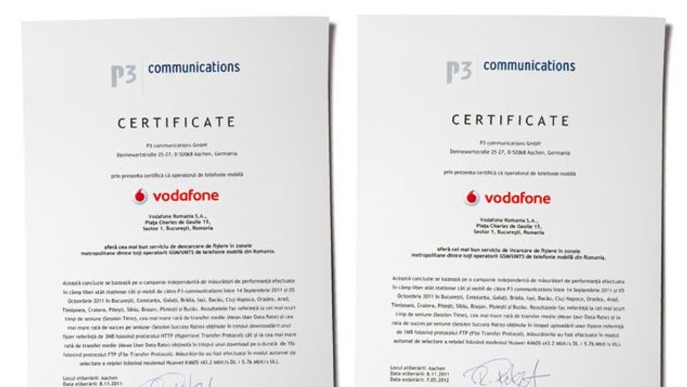 (P) Utilizatorii serviciilor Vodafone de Internet mobil se bucura de cea mai buna experienta si acoperire a retelei