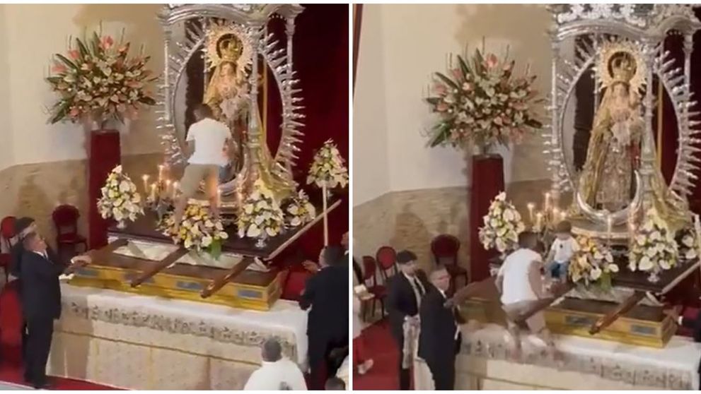 VIRAL Ce a putut face un bărbat, sub privirile credincioșilor. S-a aruncat pe altar, la statuia Fecioarei Maria și...